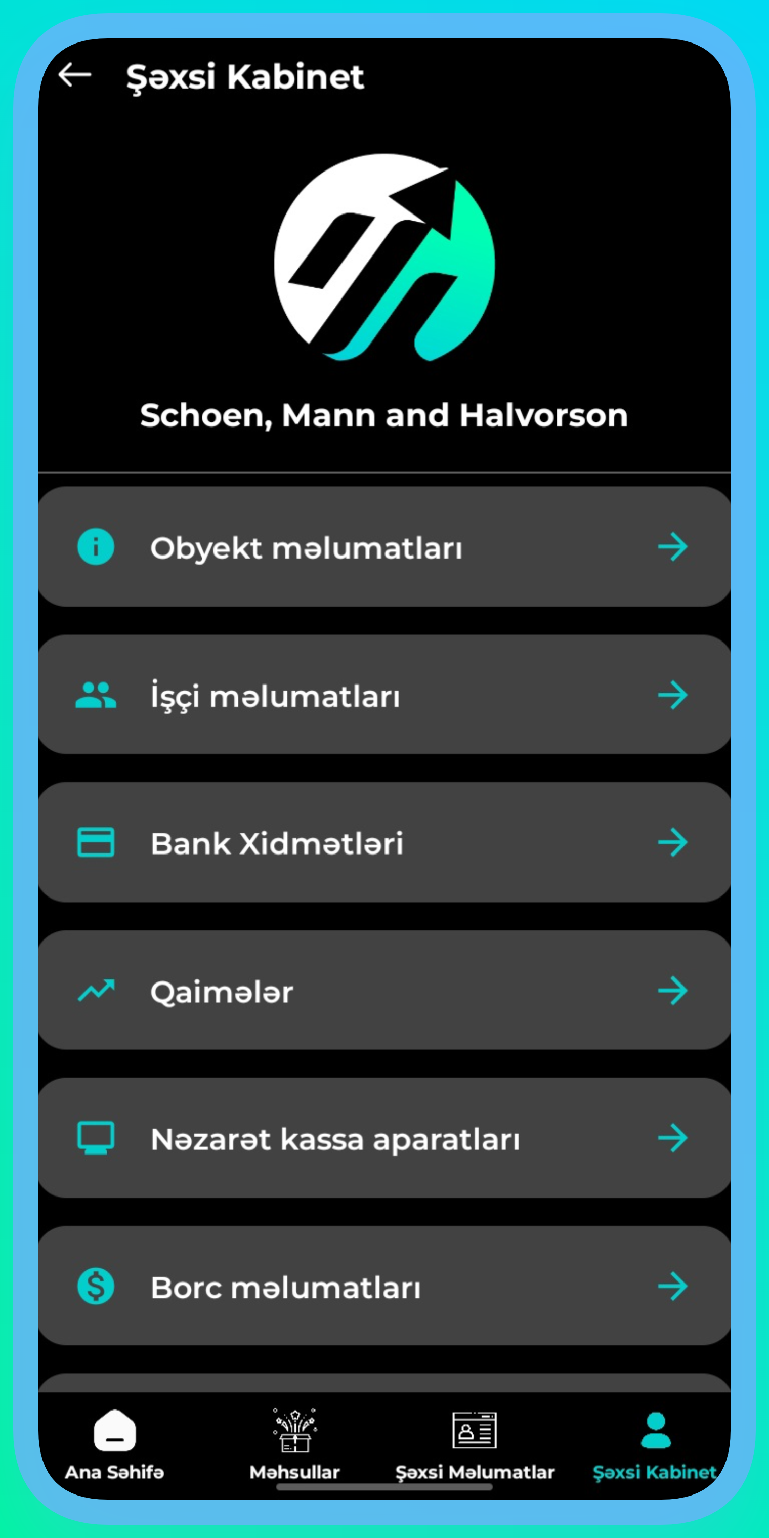 Mobil Mühasib Tətbiqi Ekranı 2